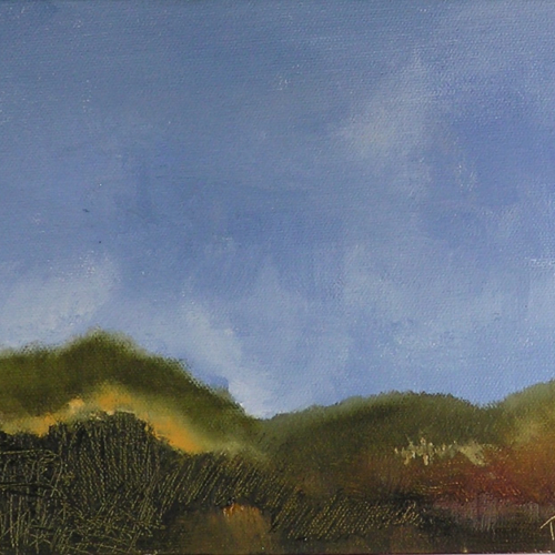 Field at Noon, Greece oil, 8" x 10"