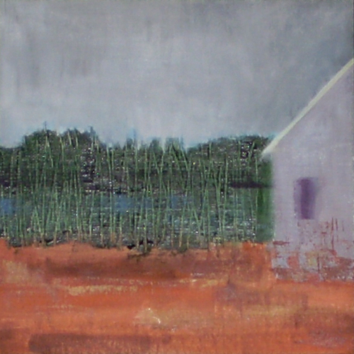 House on the Canal oil, 10" x 10"