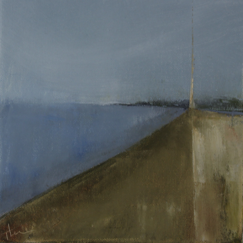 Lighthouse oil, 8" x 8"