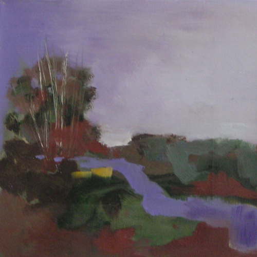 Purple River oil, 12" x 12"