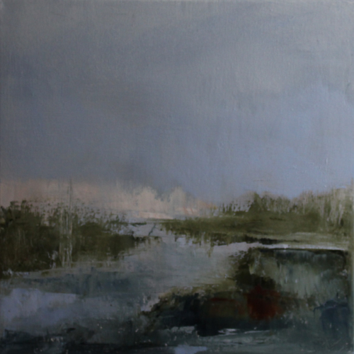 Running the River oil, 8" x 8"