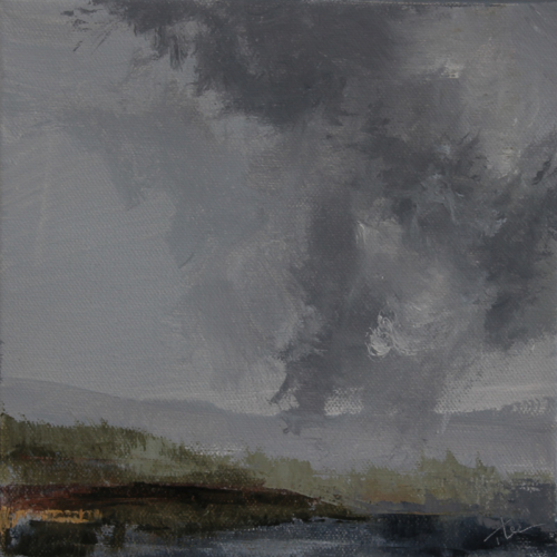 Stormy Afternoon, Gloucester oil, 8" x 8"