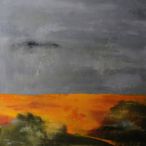 Unbearable Loneliness of Sunset oil, 20" x 20"