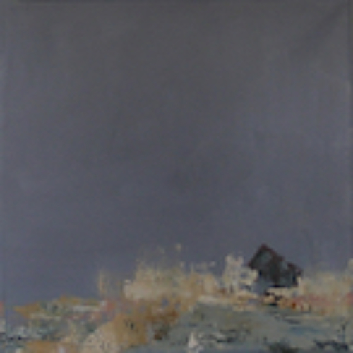 Cottage on Plum Island oil, 12" x 12"
