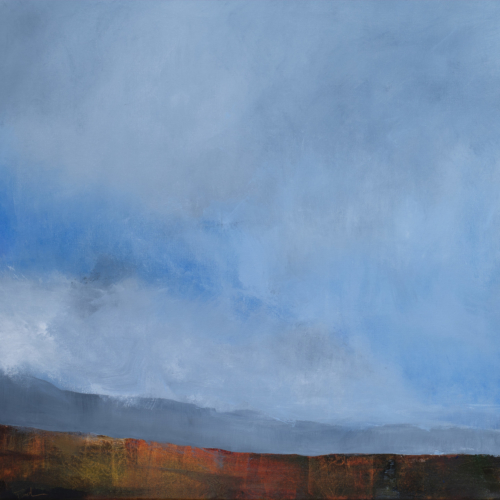 While We Wait, oil, panel 2 of diptych, 24" x 24" x 1.5"
