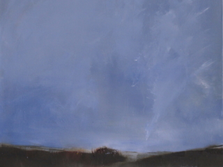 Dusk just beings to fall over the marshes of Gloucester, Mass., muting the green, burnt sienna and yellow ochre earth tones of the grasses and blue-grey of the pools of water.