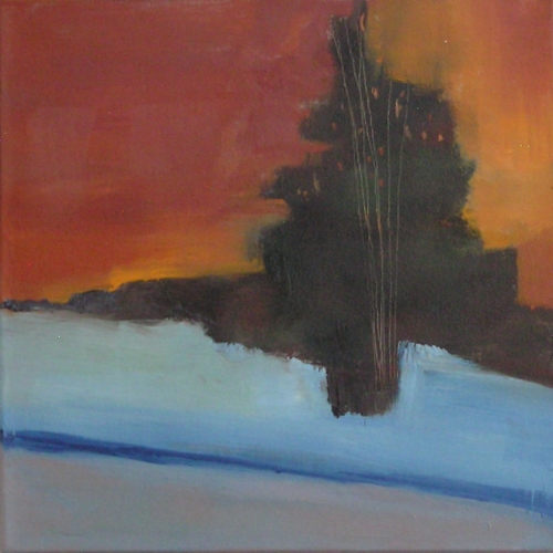 New Mexico Autumn oil, 12" x 12"