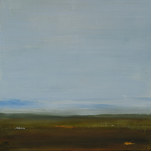 A Far Off Land 2, oil on canvas mounted on panel, 16”x16” $750