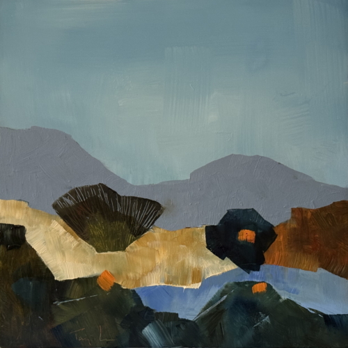 Balancing Act, oil on cradled panel, 10x10x2" Available at <a href="https://www.alpersfineart.com/">Alpers Fine Art</a>, 8 Dock Square, Rockport, MA $650