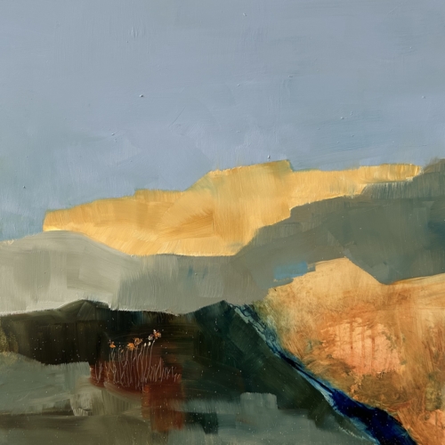 Highland Spring, oil on cradled panel, 10x10x2