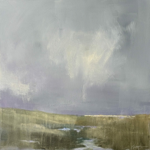 Marsh, Plum Island, oil on gallery-wrapped canvas, 20x20x1.5” Available at Available at <a href="https://www.alpersfineart.com/">Alpers Fine Art</a>, 8 Dock Square, Rockport, MA