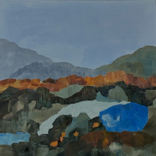 Strata, oil on cradled panel, 18x18x2