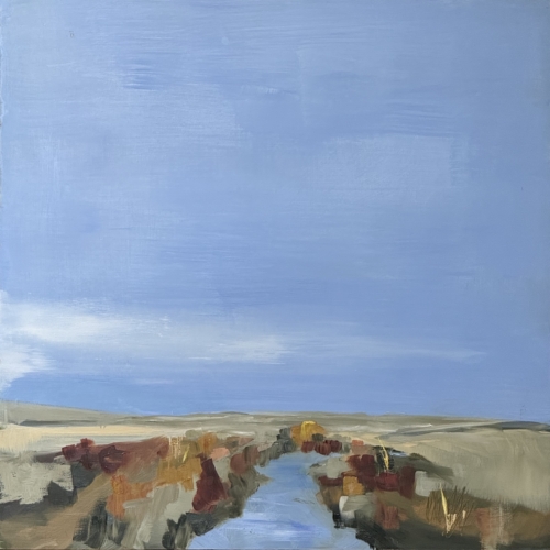 Blue Sky, Ipswich, oil on cradled panel, 16x16x1.5"