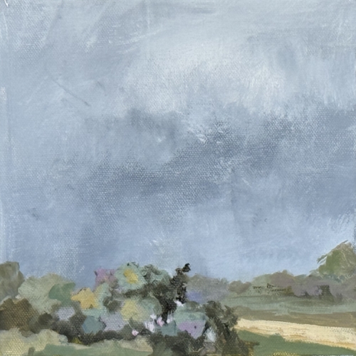 The Path, oil on gallery-wrapped canvas, 8x8x1.5” Available at <a href="https://13forest.com/">13 FOREST Gallery</a>, 167A Mass. Ave., Arlington, MA