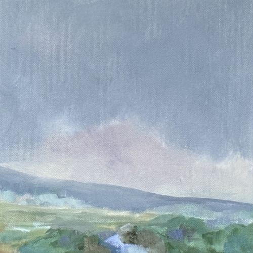 Unfolding Dream, oil on gallery-wrapped canvas, 8x8x1.5 Available at <a href="https://13forest.com/">13 FOREST Gallery</a>, 167A Mass. Ave., Arlington, MA
